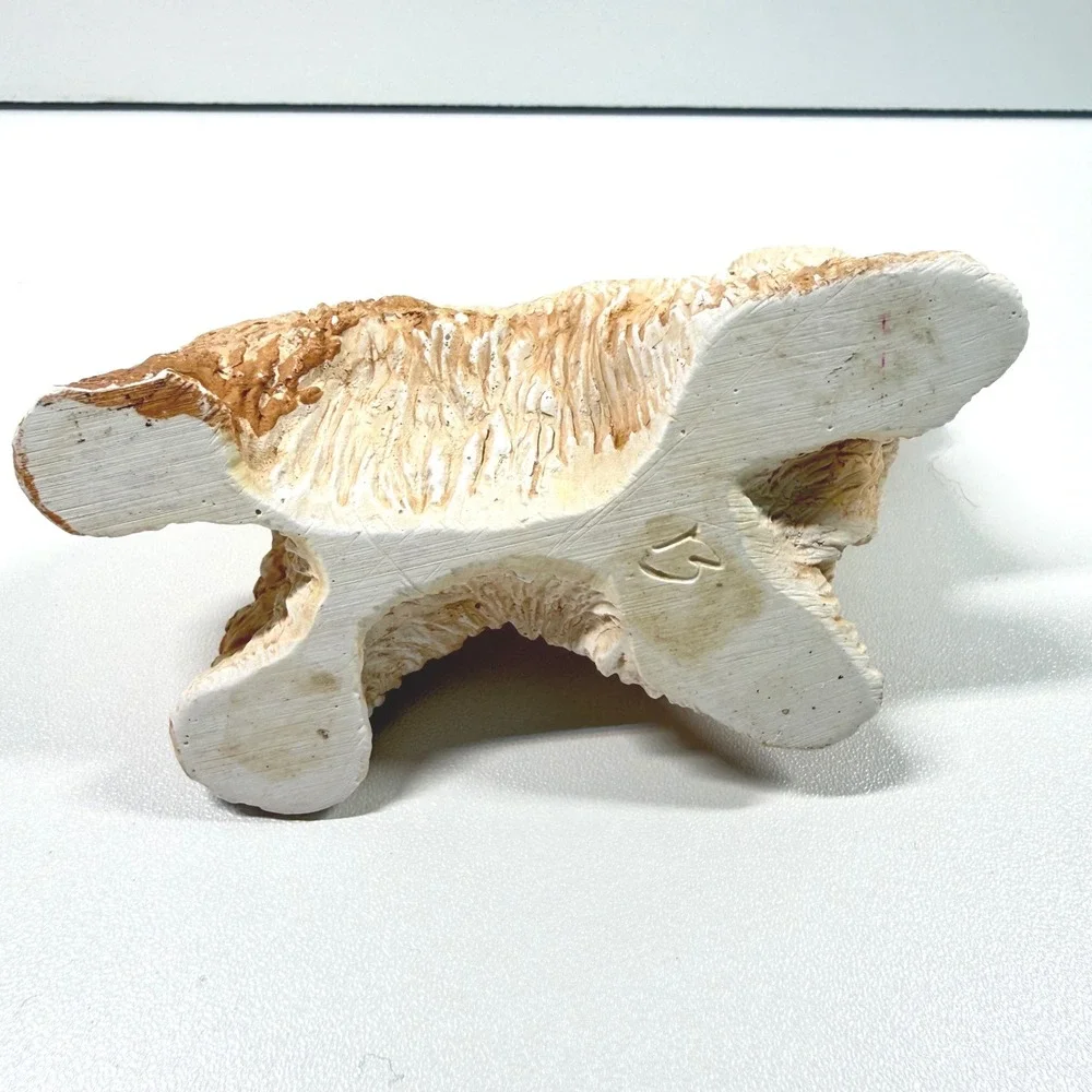 Stone Critter Littles Vintage 1984 Cocker Spaniel Dog Figurine Resin Buff Tan 3